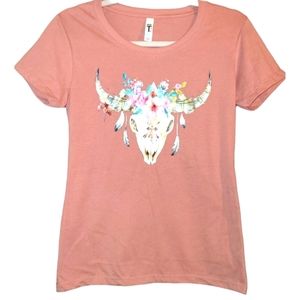 Floral Cow Skull T-Shirt